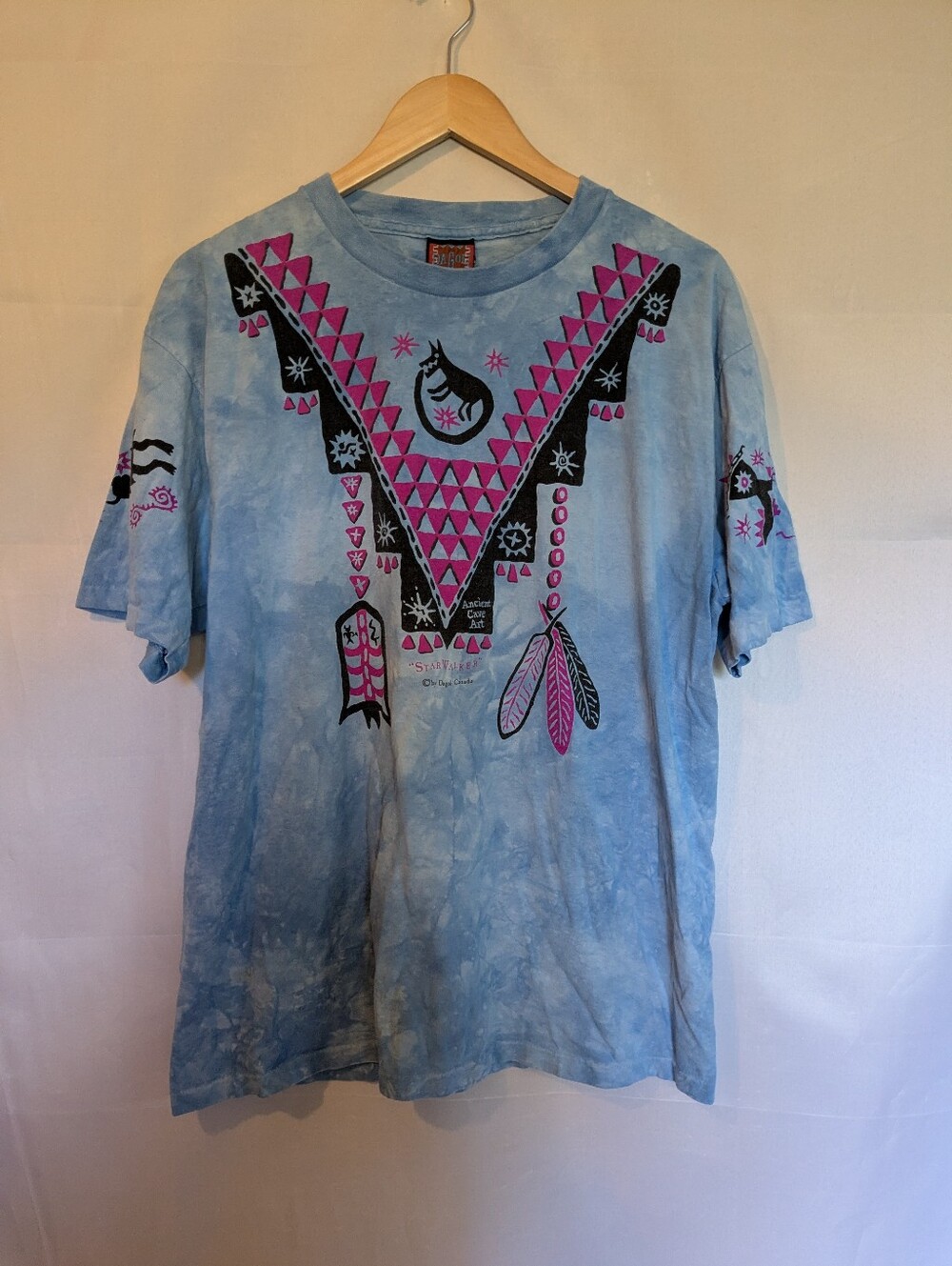 Vintage 90s Dagoli Star Walker Ancient Cave Art T-shirt Single Stitch Cotton XL